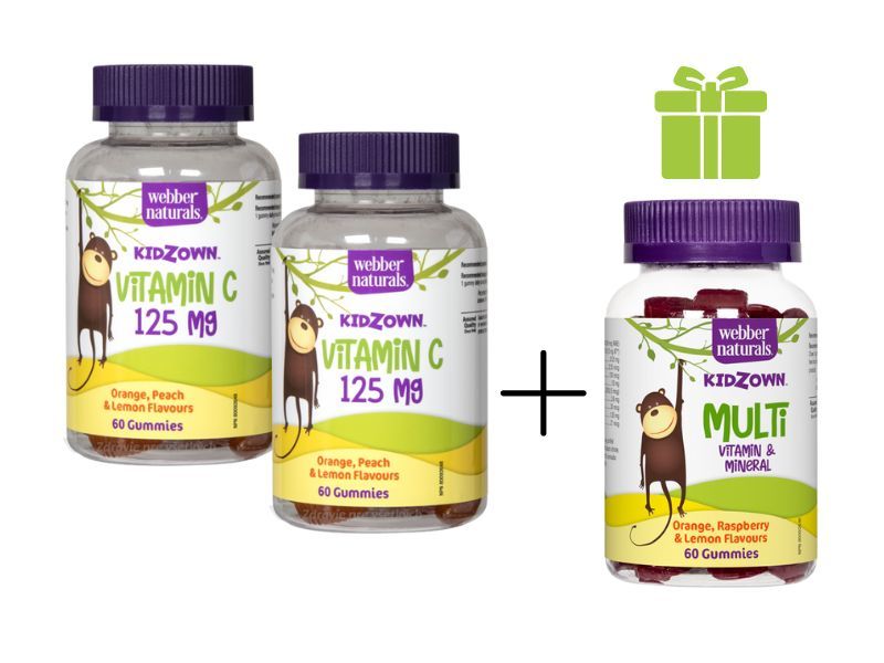 Vitamíny JUNIOR: 2x vitamín C + multivitamín